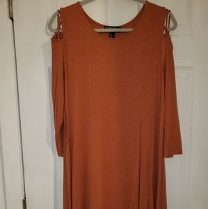 PLUS SIZE Forever 21 Copper lattice shoulder dress
